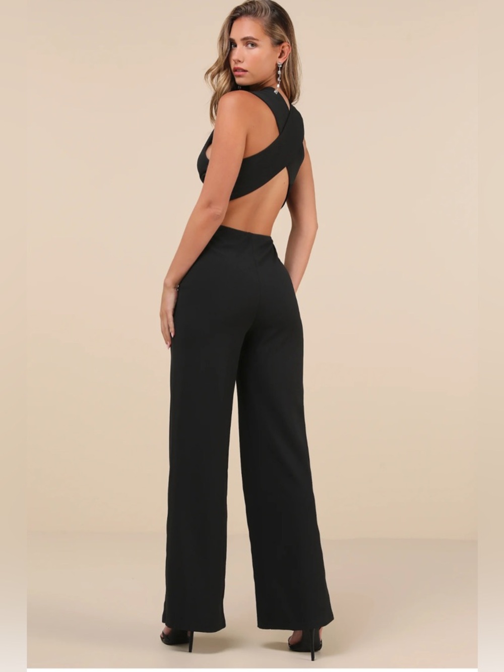 Lulus Thinking Out Loud black backless jumpsuit - Picture 6 of 8